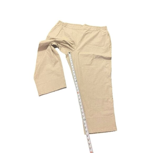 Lane Bryant Pants 24 Linen Blend High Rise Tapered Leg Pull On Oatmeal NWT - Picture 3 of 8